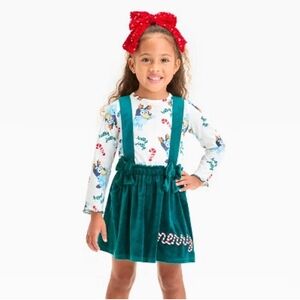 NEW Toddler Girls' Bluey Christmas 2pc Long Sleeve Top and Skirt  Set 18 months